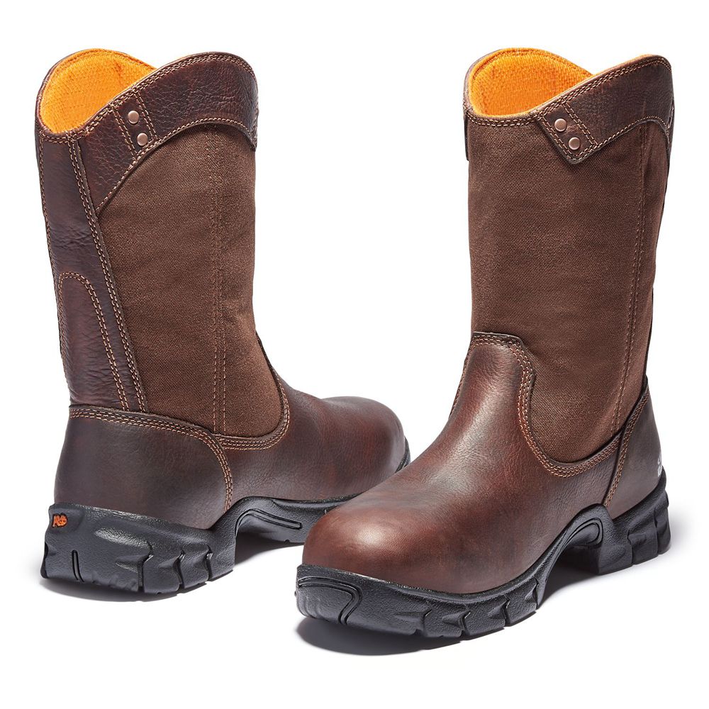 Botas Pro Timberland Hombre Pro Excave Wellington Steel Toe Marrones - Chile WKM-594670